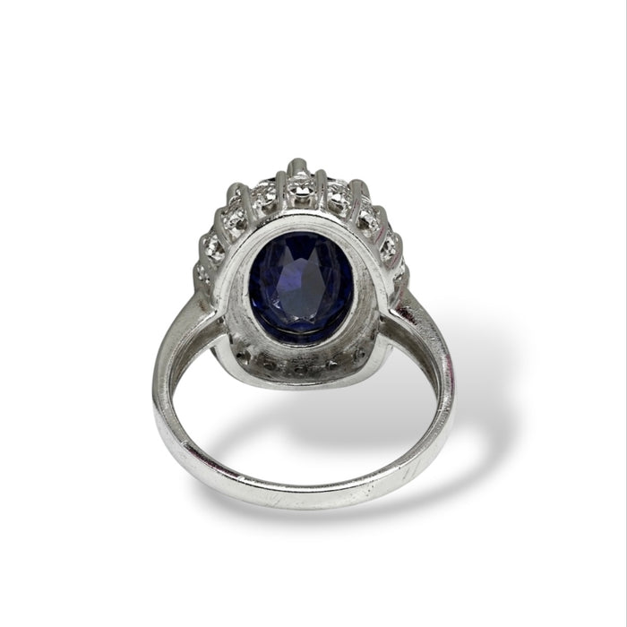 Sterling Silver Elegant Synthetic Onyx Ring AE-17