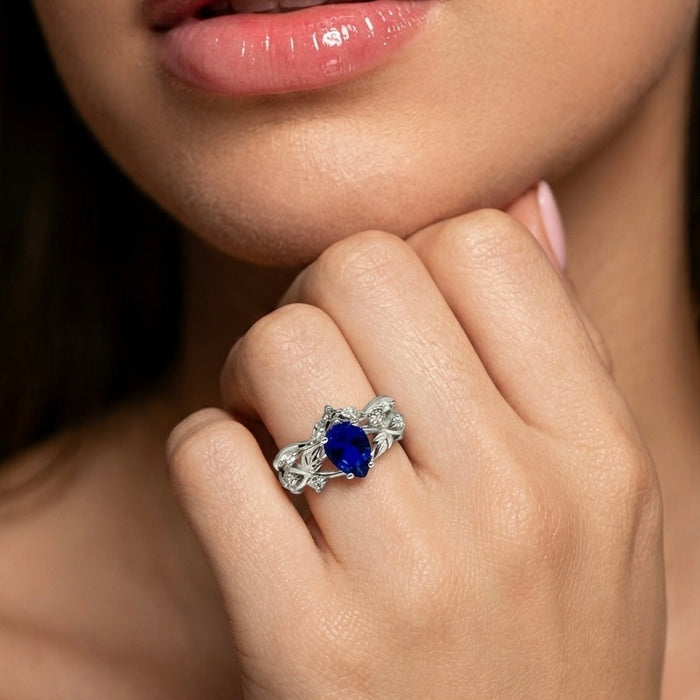 Sterling Silver CZ Engagement Set Ring-ER-161