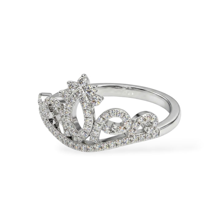 Sterling Silver Princess Crown CZ Ring-AE-25
