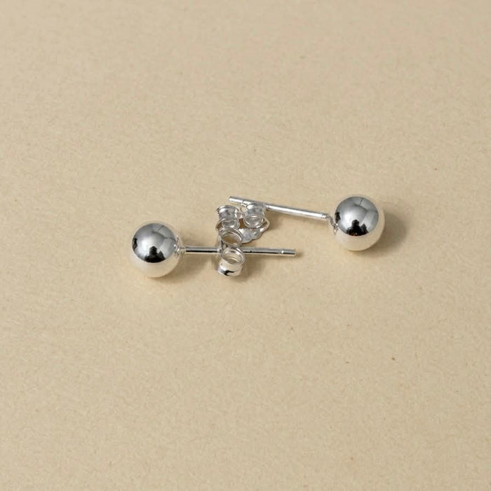 Sterling Siver Round Ball Stud Earrings-SE-61