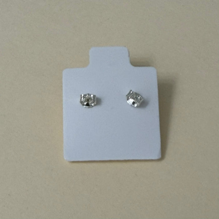 Sterling Silver Heart-Shaped Blue Topaz Stud Earrings-SE-62