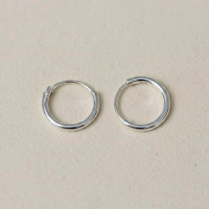 Sterling Silver 1.2MM x 10MM Continuous Hoop Earrings-SE-66