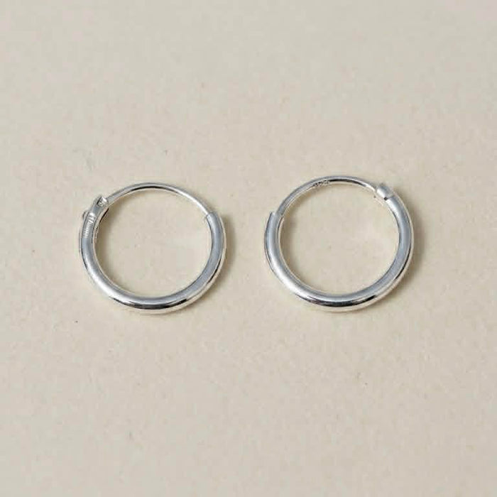 Sterling Silver 1.2MM x 10MM Continuous Hoop Earrings-SE-66