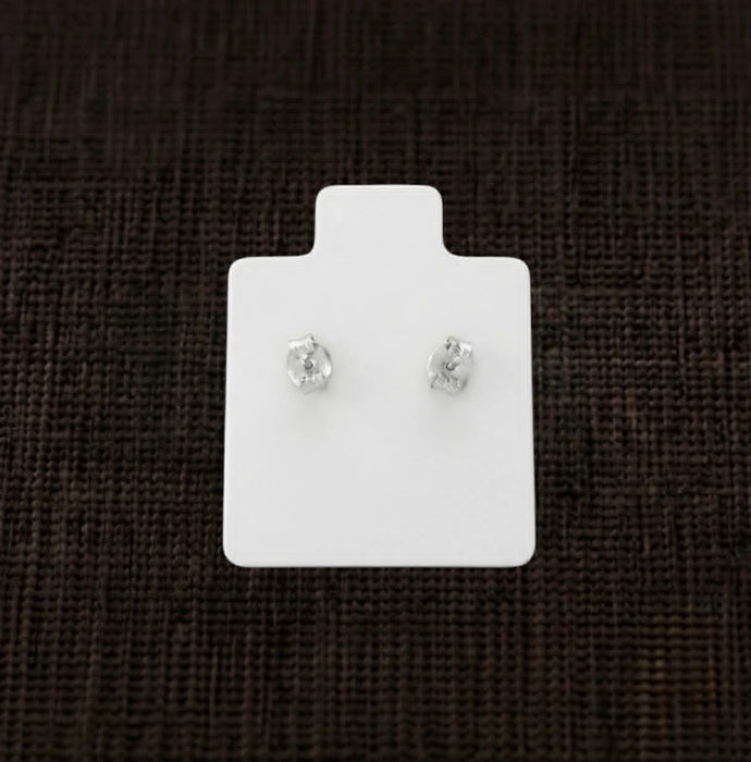 Sterling Silver 5mm Heart Cut Clear CZ Stud Earrings-SET-79