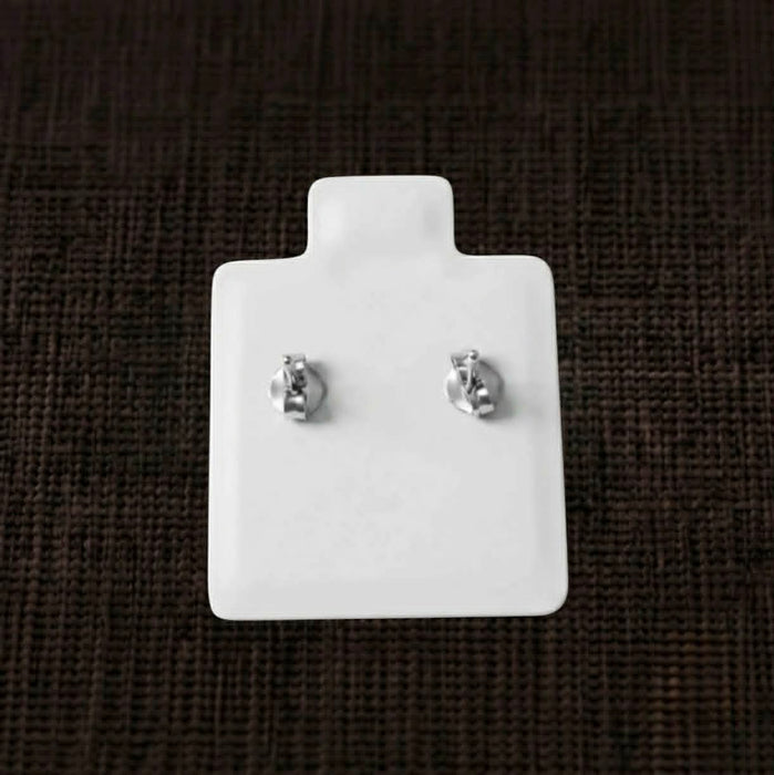 Solitaire Bezel CZ Stud Earrings in Sterling Silver-SET-80