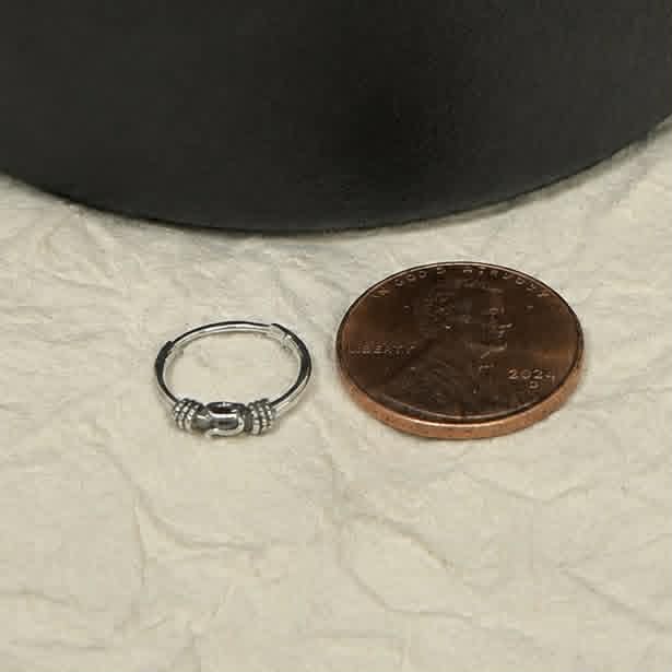 Sterling Silver 2.5mm x 12.0mm Bali Swirl Hoop Earrings-SE-71