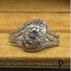 (ACP - 104) .925 Plata Anillo Halo CZ Cut redonda - JoyeriaParis