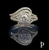 (ACP - 104) .925 Plata Anillo Halo CZ Cut redonda - JoyeriaParis