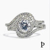 (ACP - 104) .925 Plata Anillo Halo CZ Cut redonda - JoyeriaParis