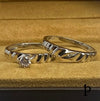 (ACP - 105) .925 Plata Set Anillos CZ Corte redonda - JoyeriaParis