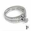 (ACP - 105) .925 Plata Set Anillos CZ Corte redonda - JoyeriaParis