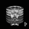 (ACP - 107) .925 Plata Set Anillo Circonitas Cubicas Cuadradas - JoyeriaParis