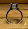 (ACP - 107) .925 Plata Set Anillo Circonitas Cubicas Cuadradas - JoyeriaParis