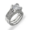 (ACP - 107) .925 Plata Set Anillo Circonitas Cubicas Cuadradas - JoyeriaParis