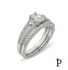 (ACP - 109) .925 Plata Anillos de Boda de Plata Con Circonita tranaparente - JoyeriaParis