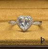 (ACP - 113) .925 Plata Anillo De Compromiso Con Forma De corazon Infinito Halo Circonita Cubica - JoyeriaParis