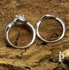 (ACP - 115) .925 Plata Anillo De Bodas Halo Circonita Cubica - JoyeriaParis