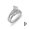 (ACP - 121) .925 Plata Conjunto Anillo Boda Baguettes de CZ - JoyeriaParis