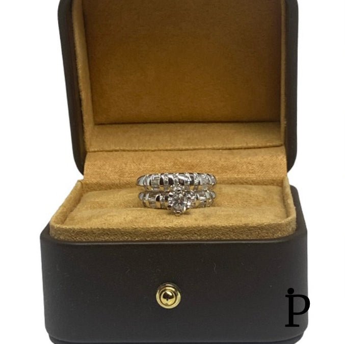 (ACP - 122) .925 Plata Anillo Circonita Blanca Compromiso & Boda - JoyeriaParis