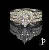 (ACP - 123) .925 Plata Anillo Circonita Cubica Transparente Corte Marquesa - JoyeriaParis