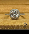 (ACP - 127) .925 Plata Anillo Halo Circonita Cubica Brillante - JoyeriaParis