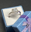 (ACP - 127) .925 Plata Anillo Halo Circonita Cubica Brillante - JoyeriaParis