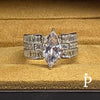 (ACP - 128) .925 Plata Anilo Corte Marquesa Moderna - JoyeriaParis