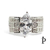 (ACP - 128) .925 Plata Anilo Corte Marquesa Moderna - JoyeriaParis