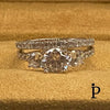 (ACP - 138) .925 Plata Set Anillo Circonita Cúbica Trasparente - JoyeriaParis