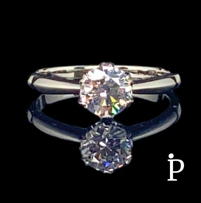 (ACP - 139) .925 Plata Anillo Corona CZ Transparente Plata Esterlina. - JoyeriaParis