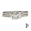 (ACP - 143) .925 Plata Set Anillo Corte Princesa Circonita Cúbica - JoyeriaParis