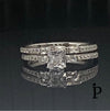 (ACP - 143) .925 Plata Set Anillo Corte Princesa Circonita Cúbica - JoyeriaParis