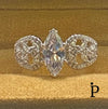 (ACP - 148) .925 Plata Anillo Compromiso Circonita Cubica Corte Marquesa - JoyeriaParis