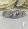 (ACP - 158).925 Plata Anillo Compromiso Redondo Floral Estilo Vintage Circonia Cúbica - JoyeriaParis