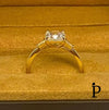 (ACP - 167).925 Plata Anillo Bodas Circonita Cúbica Tono Amarillo Corte Asscher - JoyeriaParis