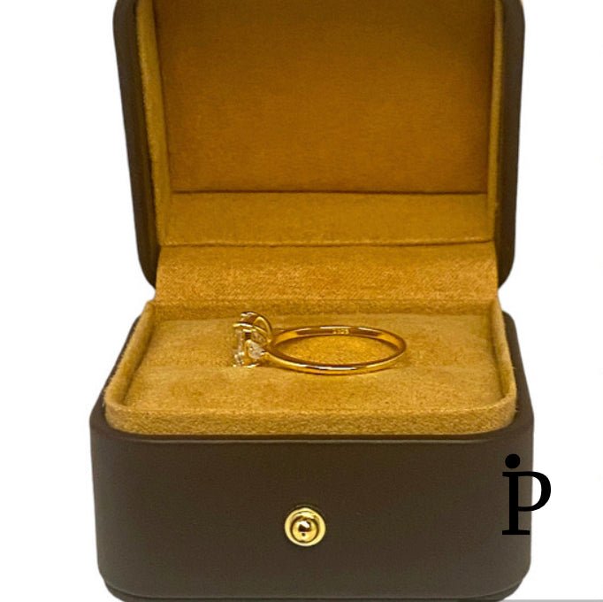 (ACP - 167).925 Plata Anillo Bodas Circonita Cúbica Tono Amarillo Corte Asscher - JoyeriaParis