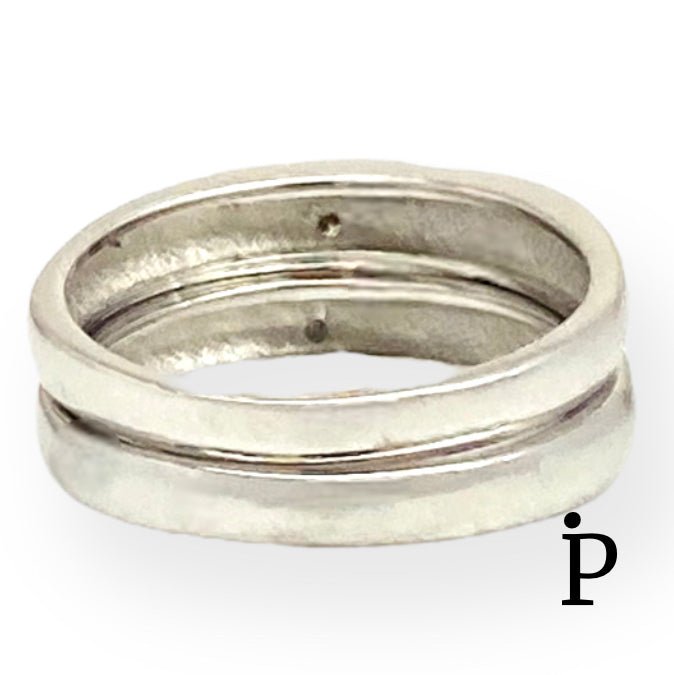 (ACP - 37) .925 Plata Juego de Anillos de Compromiso y Boda en Plata con CZ - JoyeriaParis