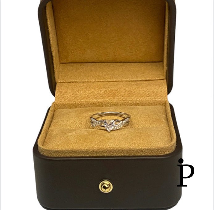 (ACP - 40) .925 Plata Anillo de Promesa con Nudo Infinito de Corazon - JoyeriaParis