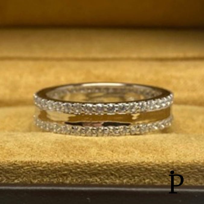 (ACP - 43) .925 Plata Anillo de la eternidad con CZ blancas - JoyeriaParis