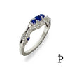 (ACP - 44) .925 Plata Anillo de Filigrana de Espinela Azul con CZ - JoyeriaParis