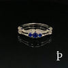 (ACP - 44) .925 Plata Anillo de Filigrana de Espinela Azul con CZ - JoyeriaParis