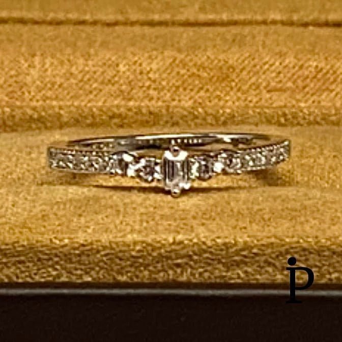 (ACP - 47) .925 Plata Anillo CZ de Corte Esmeralda - JoyeriaParis