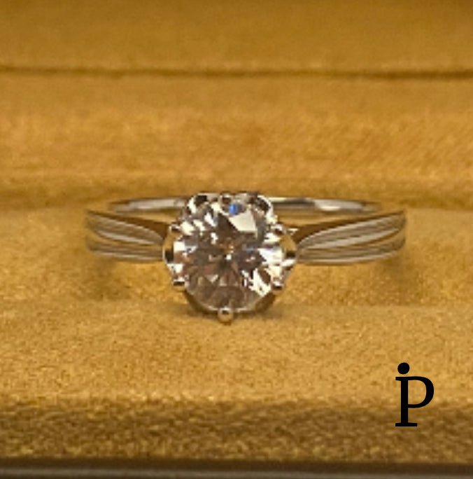 (ACP - 49) .925 Plata Anillo de Flor con CZ Transparente - JoyeriaParis