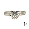 (ACP - 49) .925 Plata Anillo de Flor con CZ Transparente - JoyeriaParis