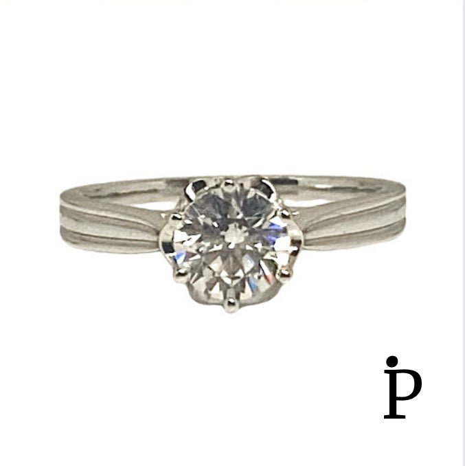 (ACP - 49) .925 Plata Anillo de Flor con CZ Transparente - JoyeriaParis