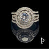 (ACP - 57) .925 Plata Anillo con Doble Halo Redondo CZ - JoyeriaParis