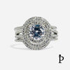 (ACP - 57) .925 Plata Anillo con Doble Halo Redondo CZ - JoyeriaParis