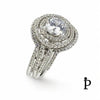 (ACP - 57) .925 Plata Anillo con Doble Halo Redondo CZ - JoyeriaParis