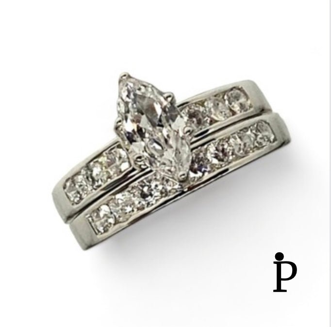 (ACP - 58) .925 Plata Anillos de Compromiso y Boda Solitario CZ - JoyeriaParis