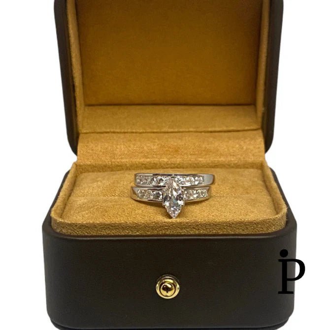 (ACP - 58) .925 Plata Anillos de Compromiso y Boda Solitario CZ - JoyeriaParis